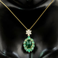 4.61 Ct Oval Natural Beryl Emerald 14K Gold Pendant