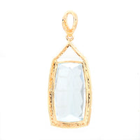 7.61 Ct Cushion Natural Aquamarine 14K Gold Pendant