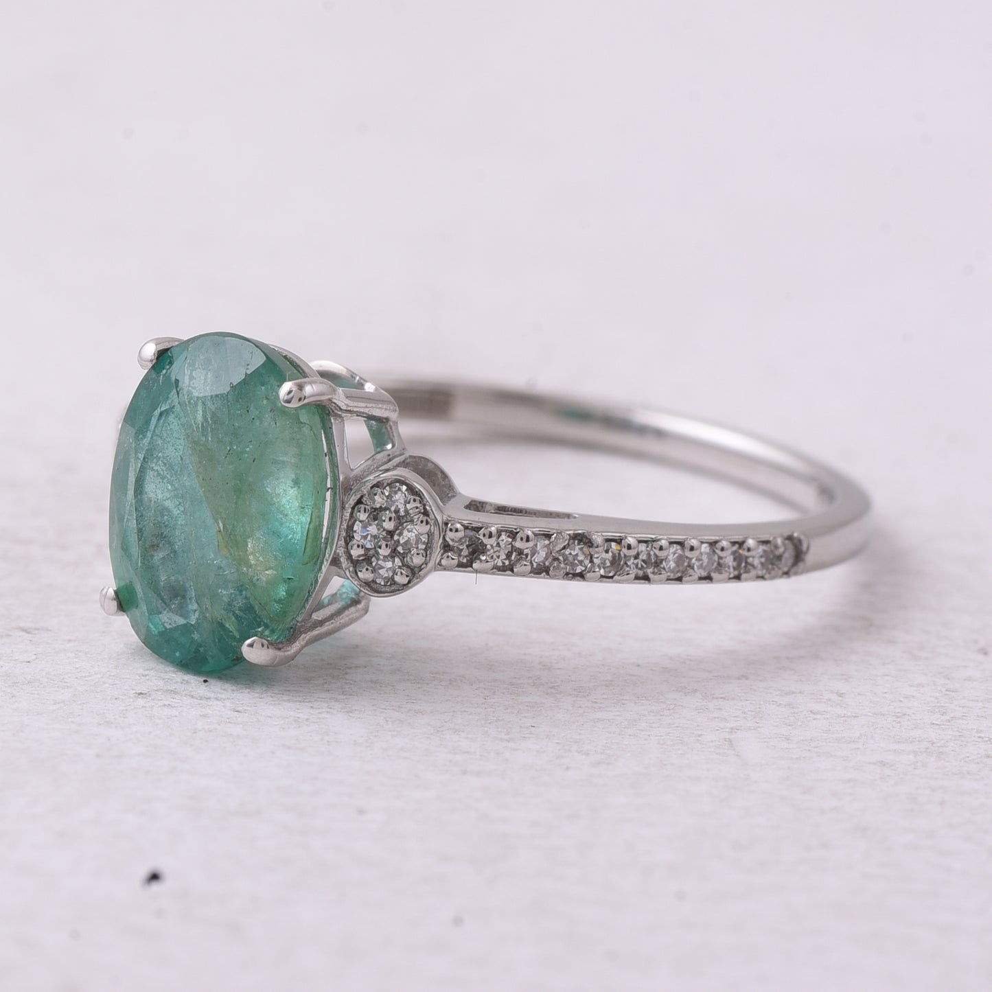 1.92 Ct Oval Mixed Cut Natural Emerald 950 Platinum Ring