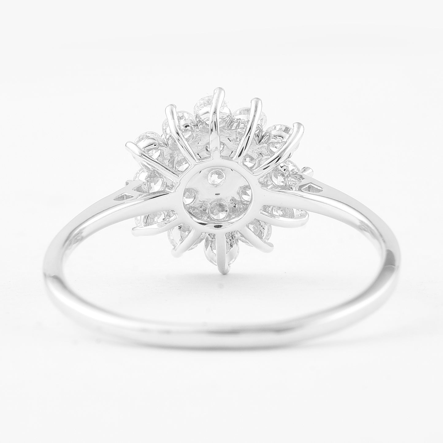 0.68 Ct Round Lab Grown Diamond 925 Silver Ring