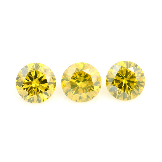 0.54 Yellow Diamond Round Loose Gemstone
