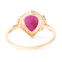1.16 Ct Pear Mixed Cut Natural Corundum Ruby 14K Gold Ring