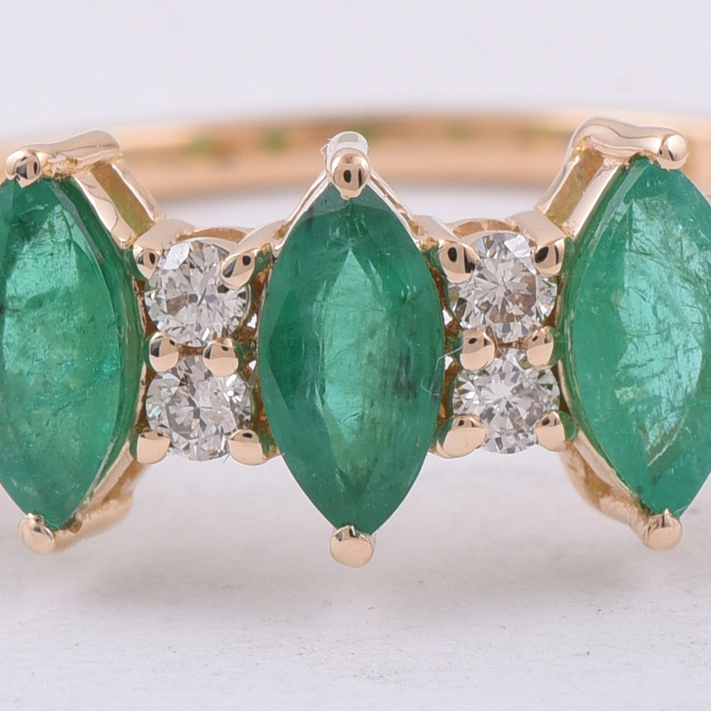 1.41 Ct Marquise Natural Emerald 14K Gold Ring