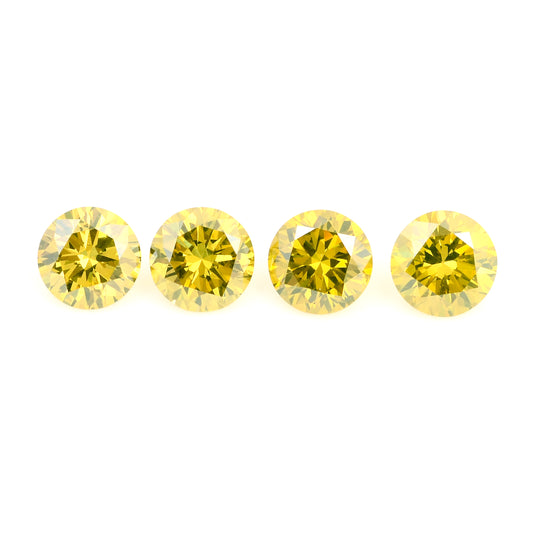 0.65 Yellow Diamond Round Loose Gemstone
