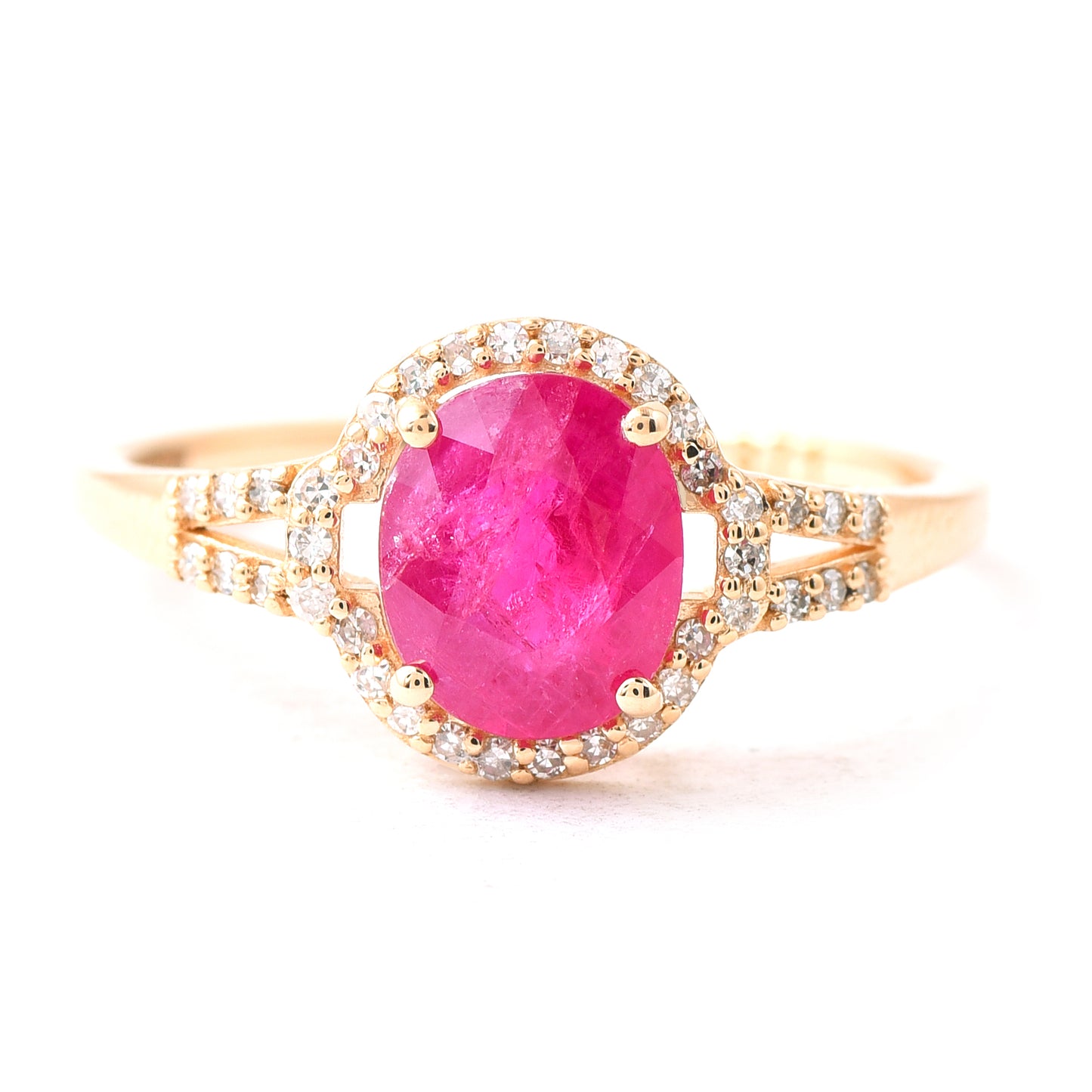 1.63 Ct Oval Ruby 14K Gold Ring