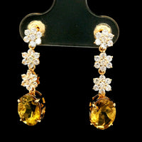 3.30 Ct Oval Tourmaline 14K Gold Earrings