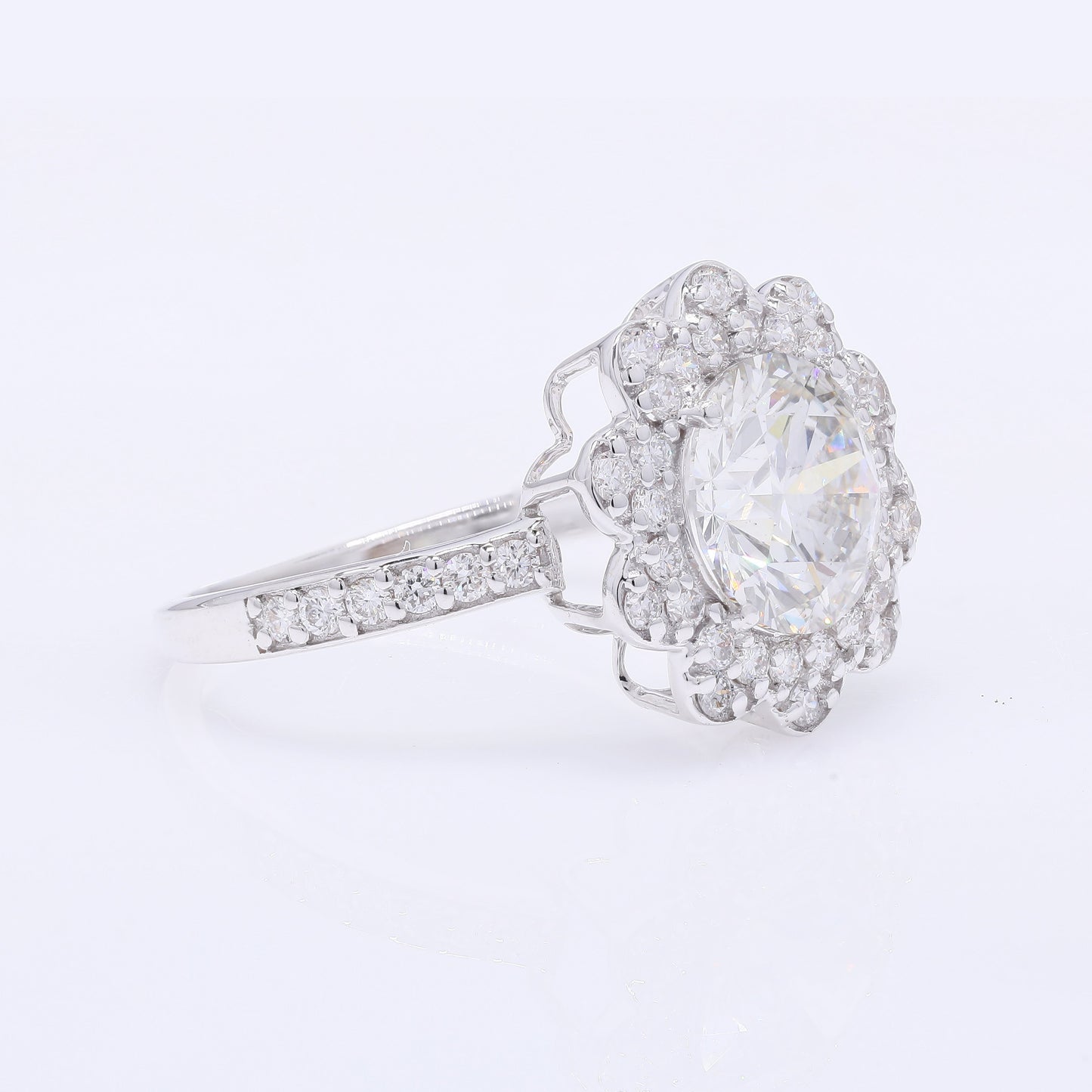 2.57 Carats Lab Grown Diamond 14K Gold Ring
