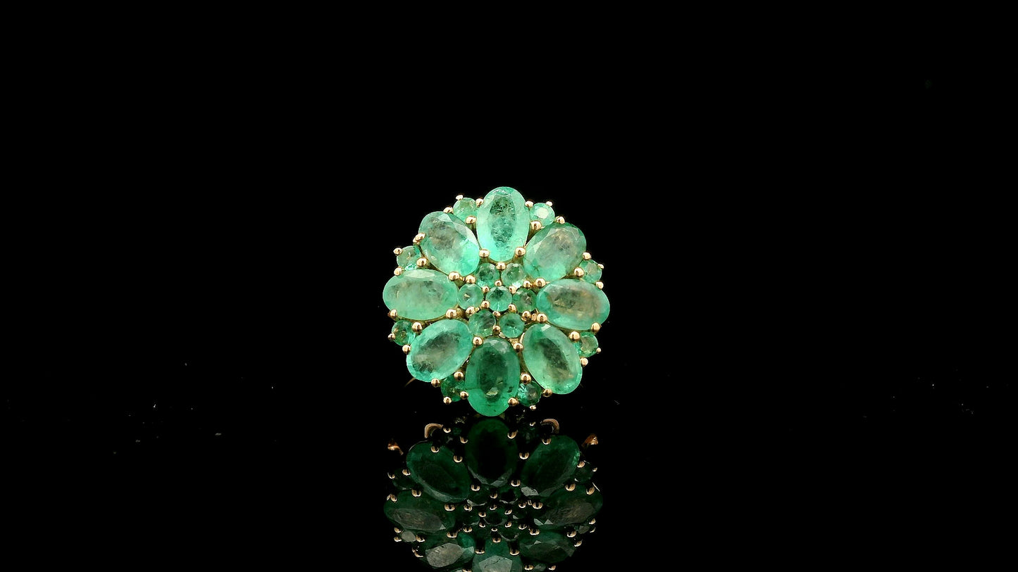 3.97 Ct Oval Emerald 14K Gold Ring