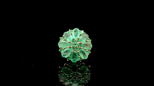 3.97 Ct Oval Emerald 14K Gold Ring