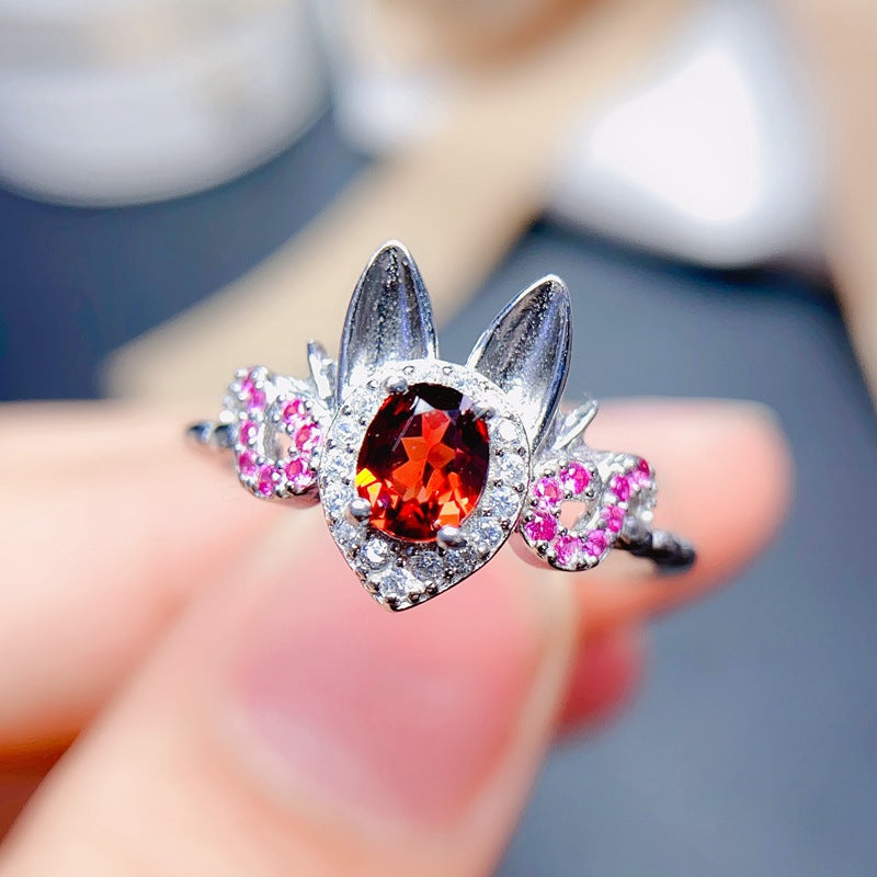 Garnet 925 Sterling Silver Ring