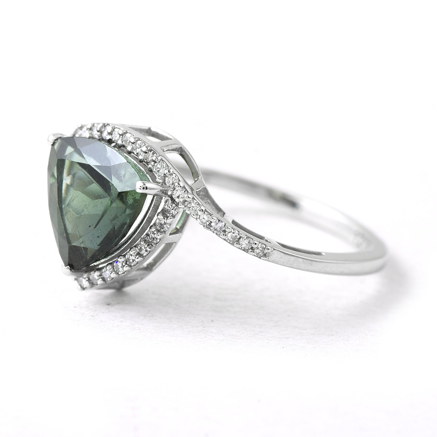 2.12 Ct Trillion Tourmaline 950 Platinum Ring