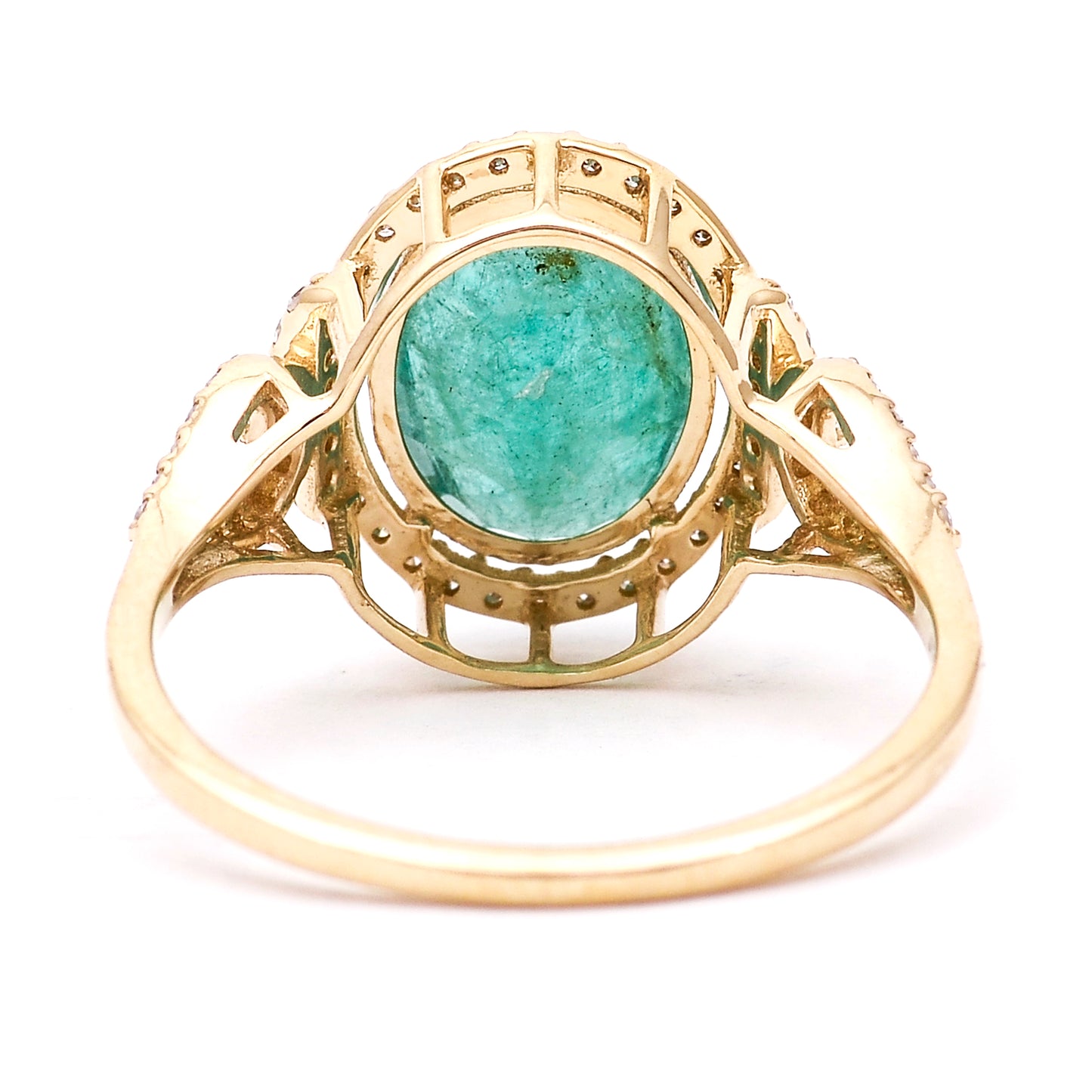 2.89 Ct Oval Natural Emerald 14K Gold Ring