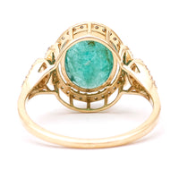 2.89 Ct Oval Natural Emerald 14K Gold Ring