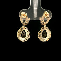 3.52 Ct Pear Tourmaline 14K Gold Earrings
