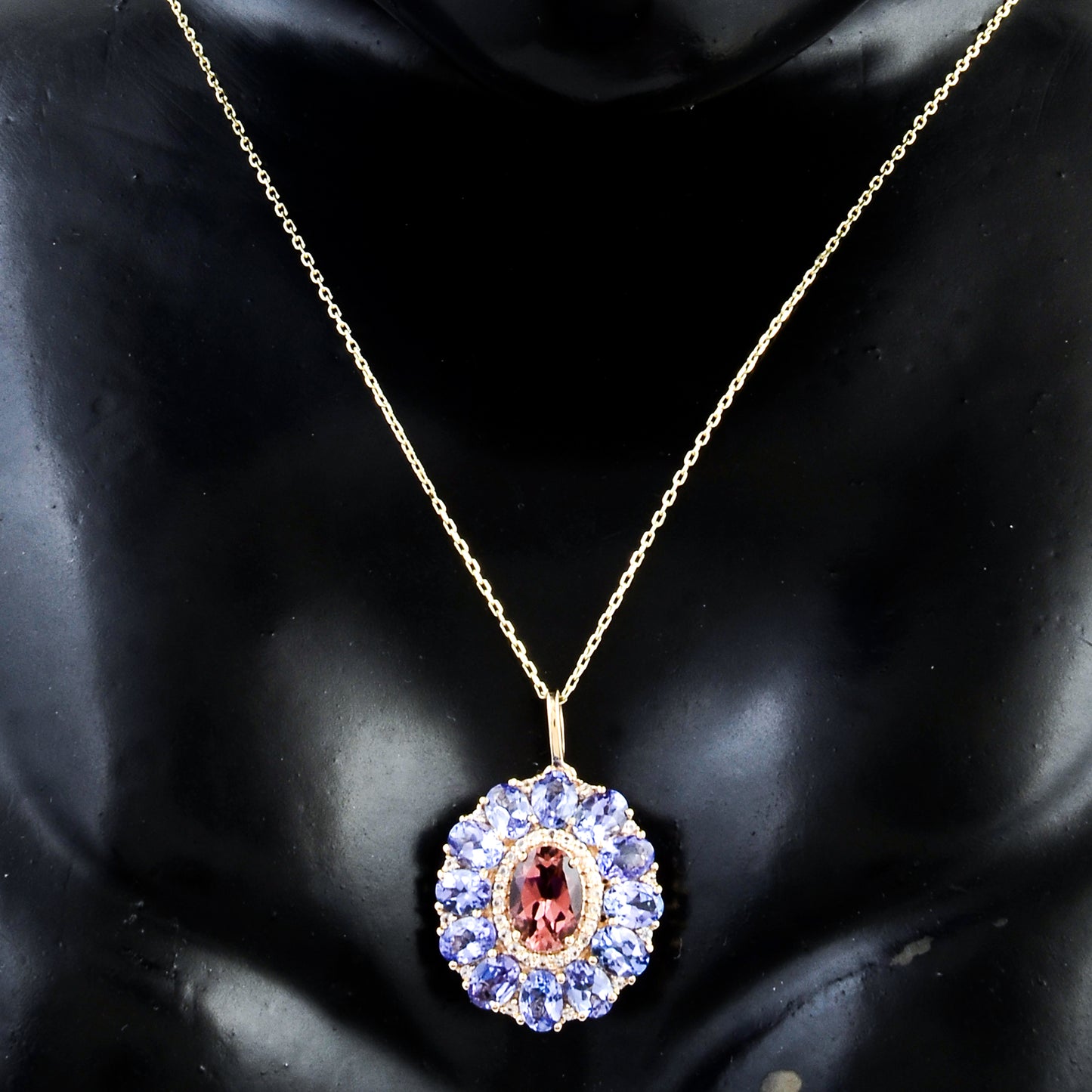 2.89 Ct Oval Tourmaline 14K Gold Pendant
