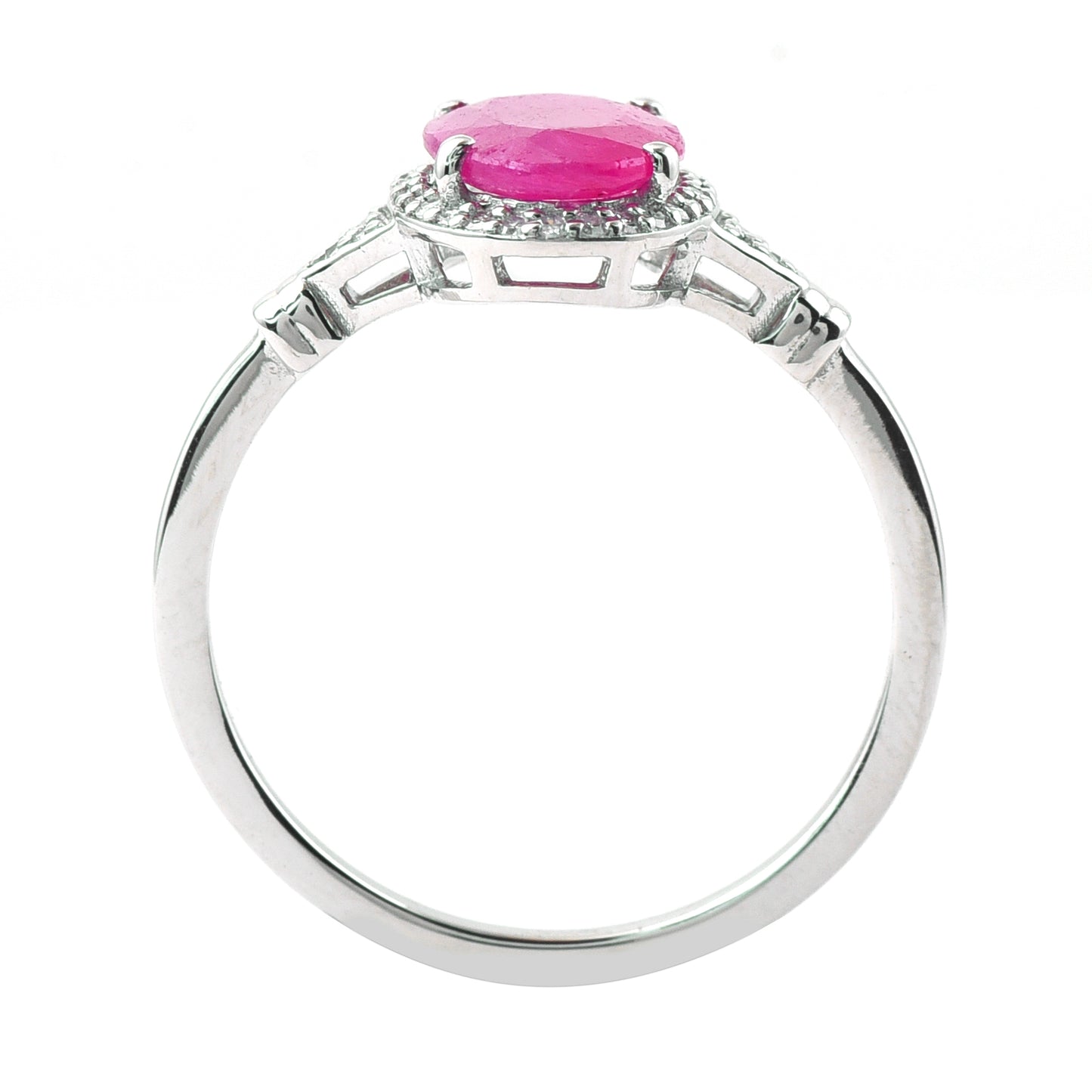 1.54 Ct Oval Mixed Cut Natural Ruby 950 Platinum Ring