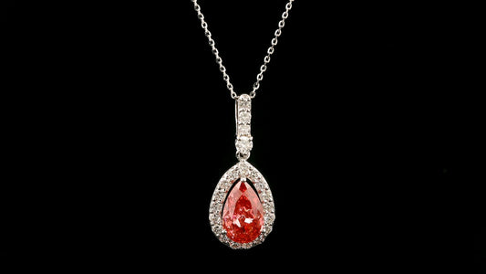 2.60 Carats Pink Lab Grown Diamond 14K Gold Pendant