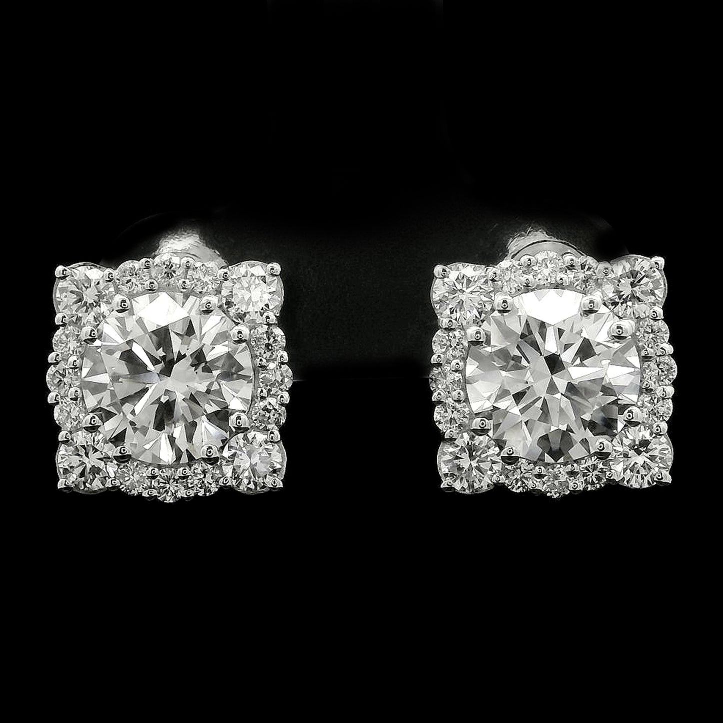 4.30 Carats Lab Grown Diamond 14K Gold Earrings