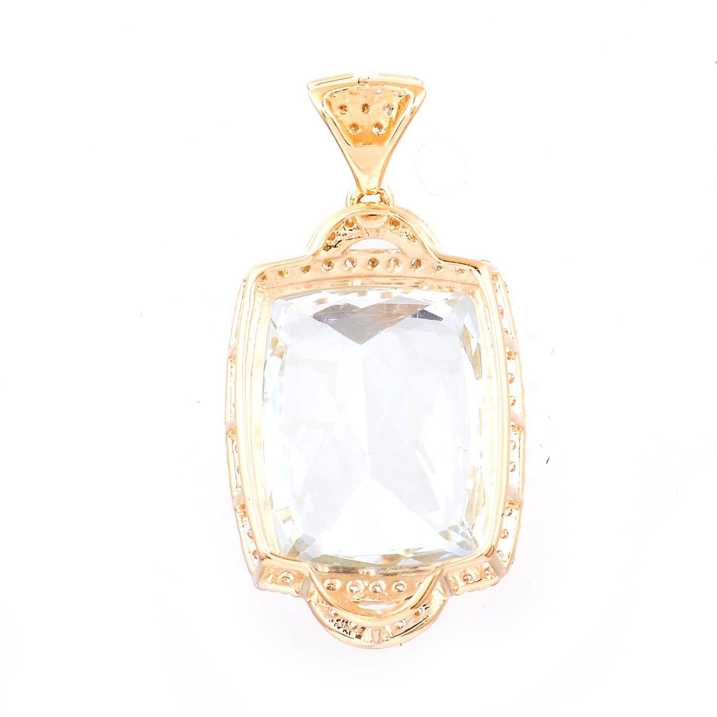7.92 Ct Cushion Natural Aquamarine 14K Gold Pendant