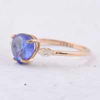 2.20 Ct Fancy Cabochon Cut Natural Tanzanite 14K Gold Ring