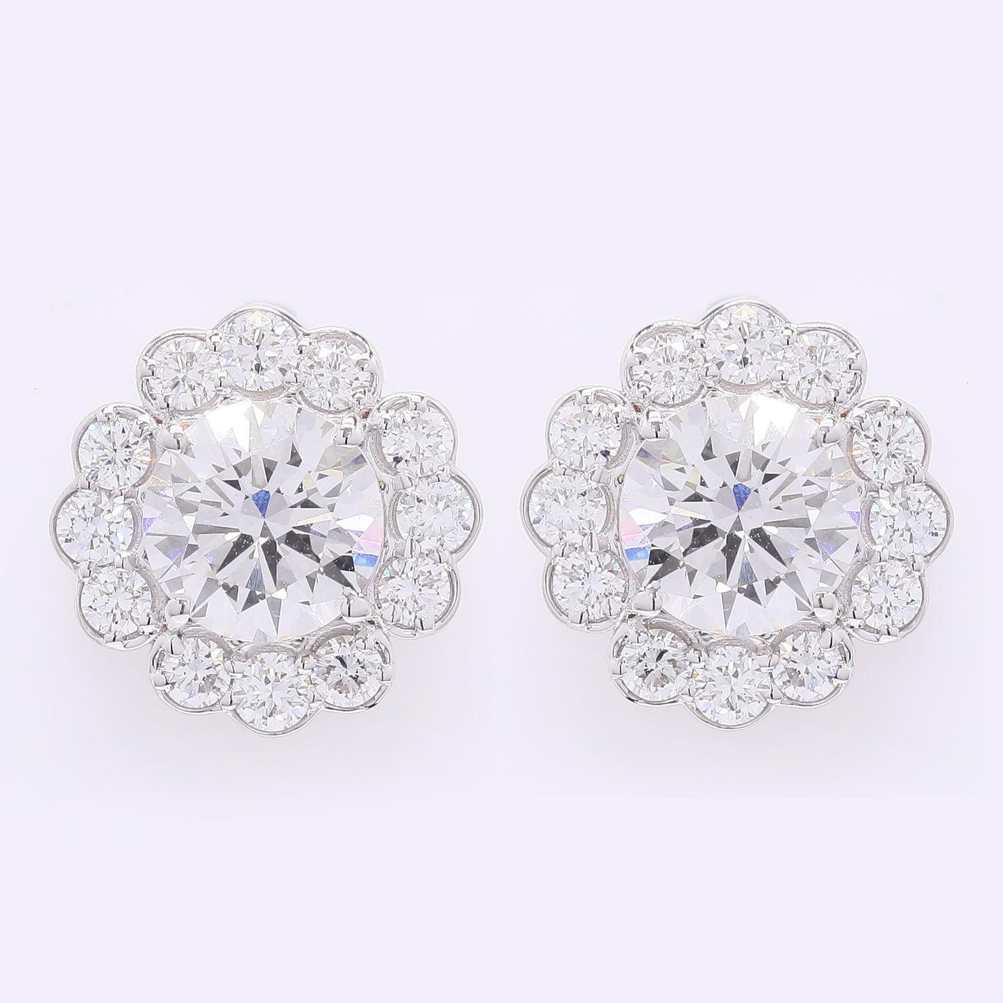 4.31 Carats Lab Grown Diamond 14K Gold Earrings