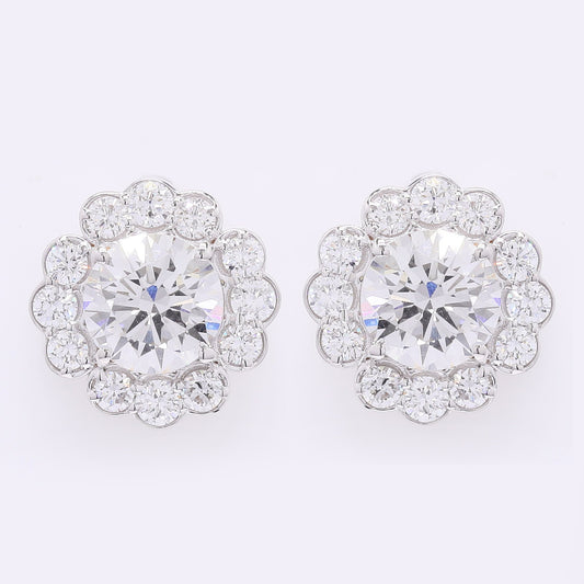4.31 Carats Lab Grown Diamond 14K Gold Earrings