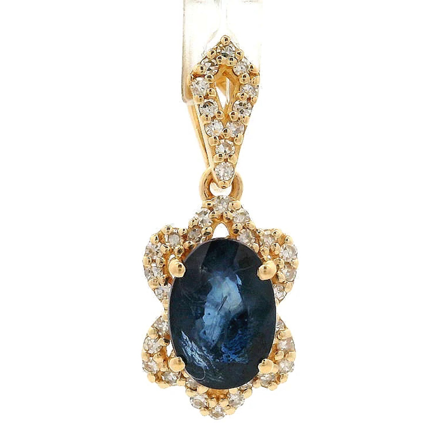 1.49 Ct Oval Sapphire 14K Gold Pendant