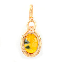 3.65 Ct Oval Mixed Cut Natural Bi Coloured Sapphire 14K Gold Pendant