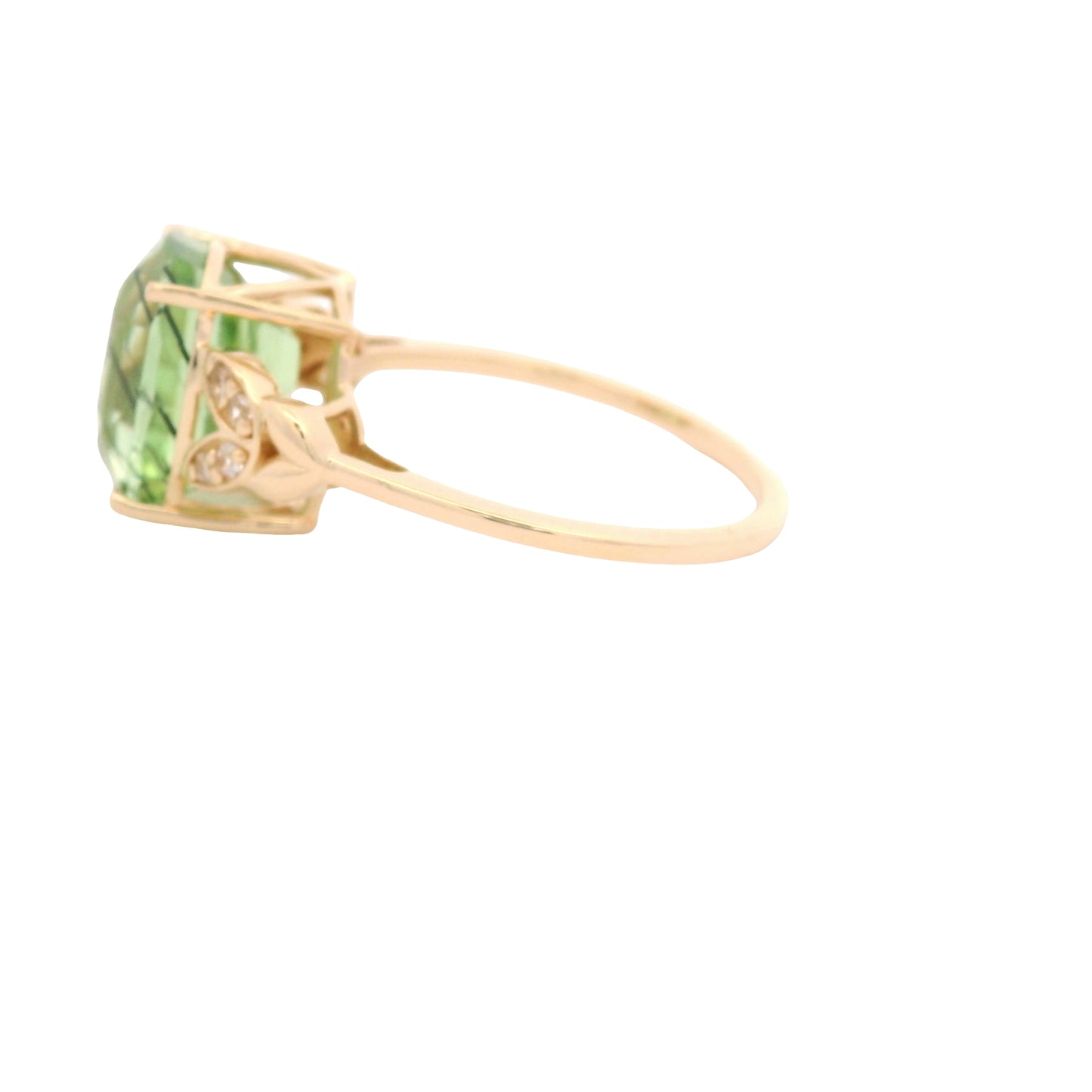 5.17 Ct Cushion Peridot 14K Gold Ring