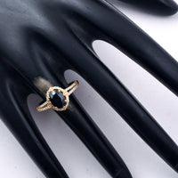 1.44 Ct Oval Mixed Cut Natural Sapphire 14K Gold Ring