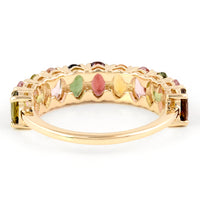 2.19 Ct Oval Multi Tourmaline 14K Gold Ring
