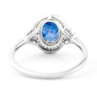 2.10 Ct Oval Mixed Cut Natural Sapphire 950 Platinum Ring