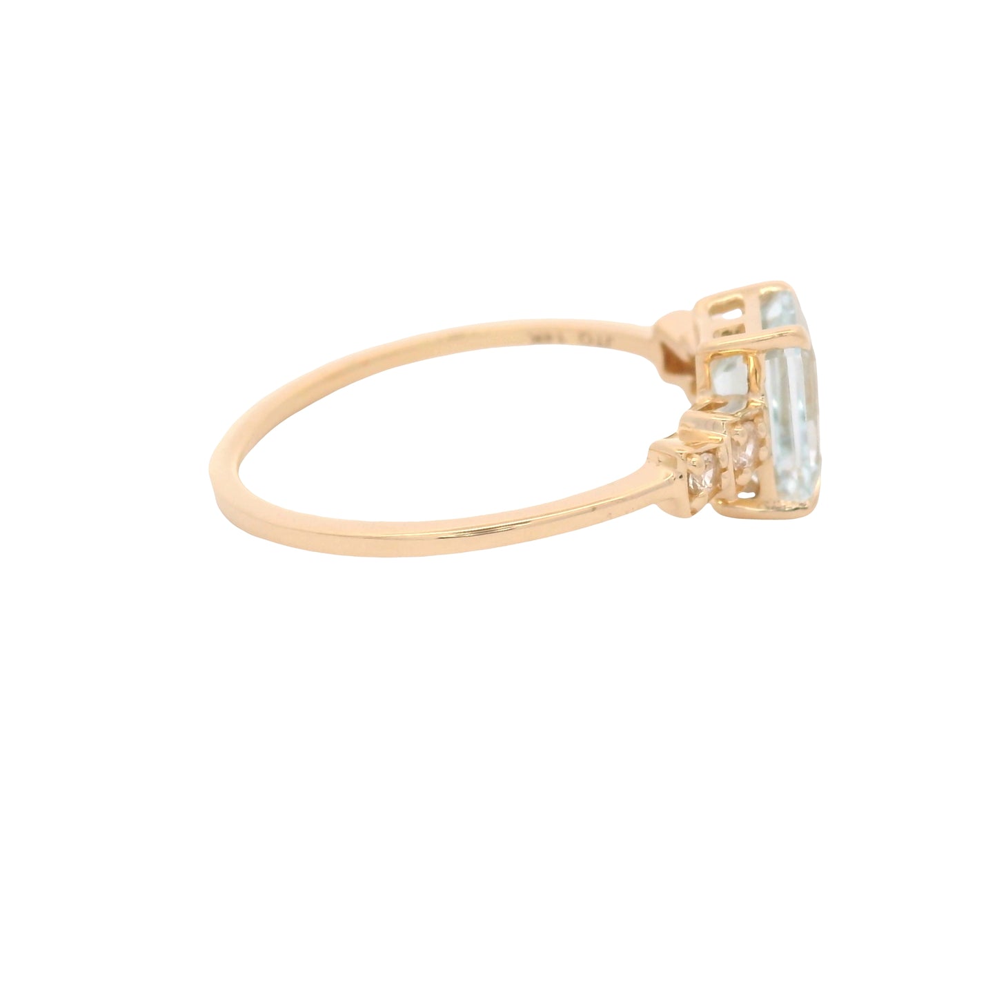 1.19 Ct Octagon Aquamarine 14K Gold Ring