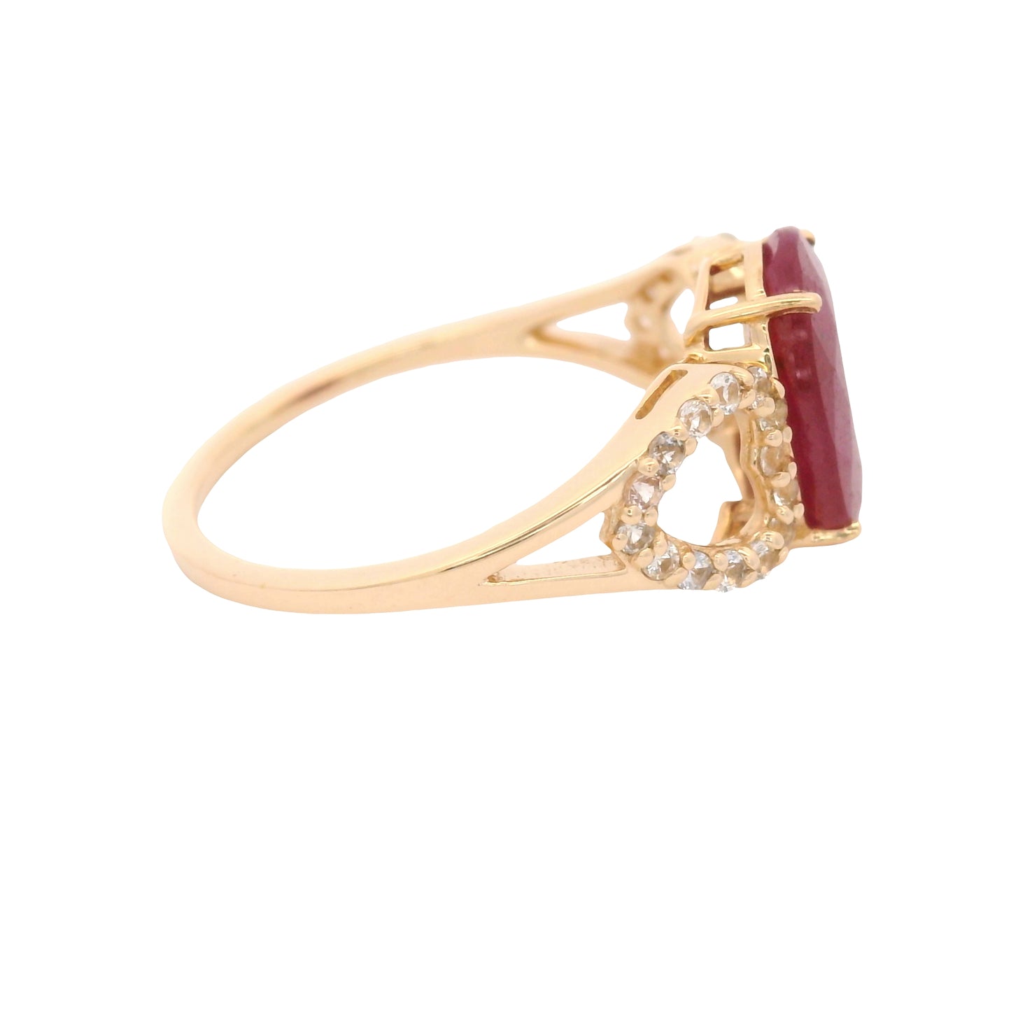 3.05 Ct Oval Ruby 14K Gold Ring