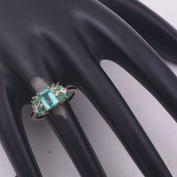 1.53 Ct Octagon Step Cut, Marquise Mixed Cut Natural Emerald 14K Gold Ring