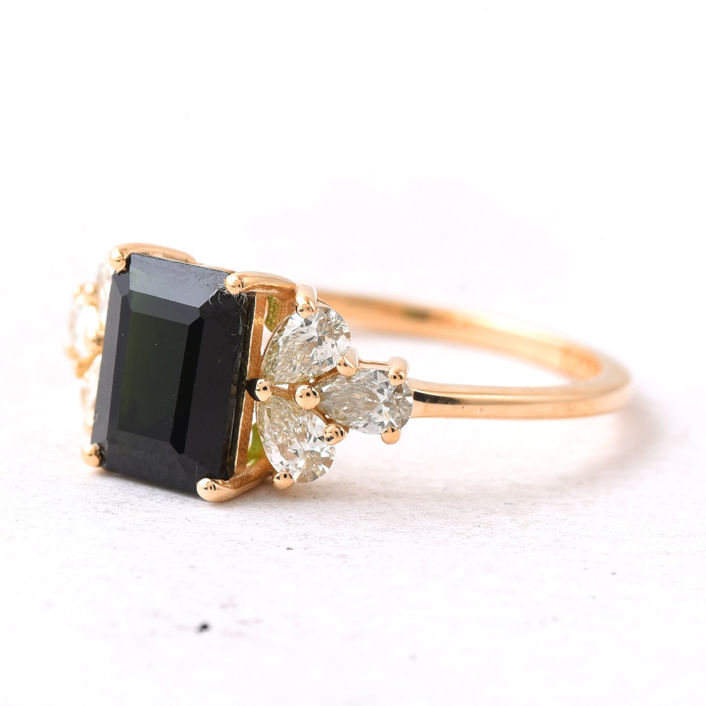 1.90 Ct Octagon Step Cut Natural Green Tourmaline 14K Gold Ring
