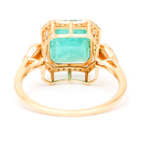 3.37 Ct Octagon Natural Emerald 14K Gold Ring
