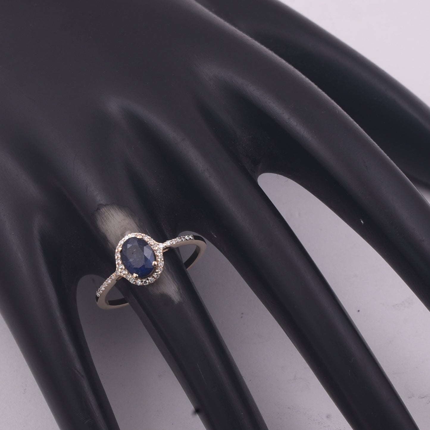 1.21 Ct Oval Mixed Cut Natural Sapphire 14K Gold Ring