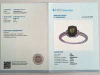 2.26 Ct Oval Mixed Cut Natural Green Sapphire 950 Platinum Ring
