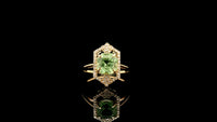 2.03 Ct Octagon Natural Eridot 14K Gold Ring