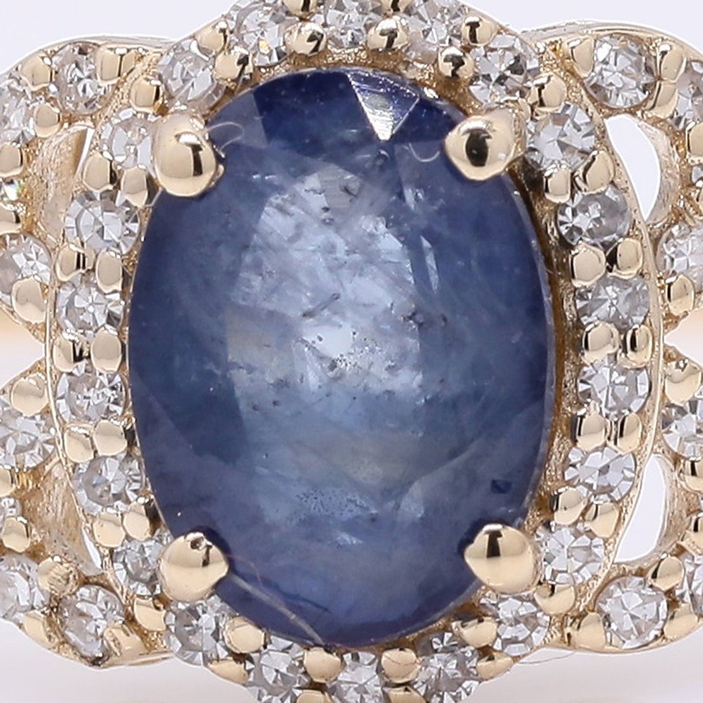 1.32 Ct Oval Mixed Cut Natural Sapphire 14K Gold Ring
