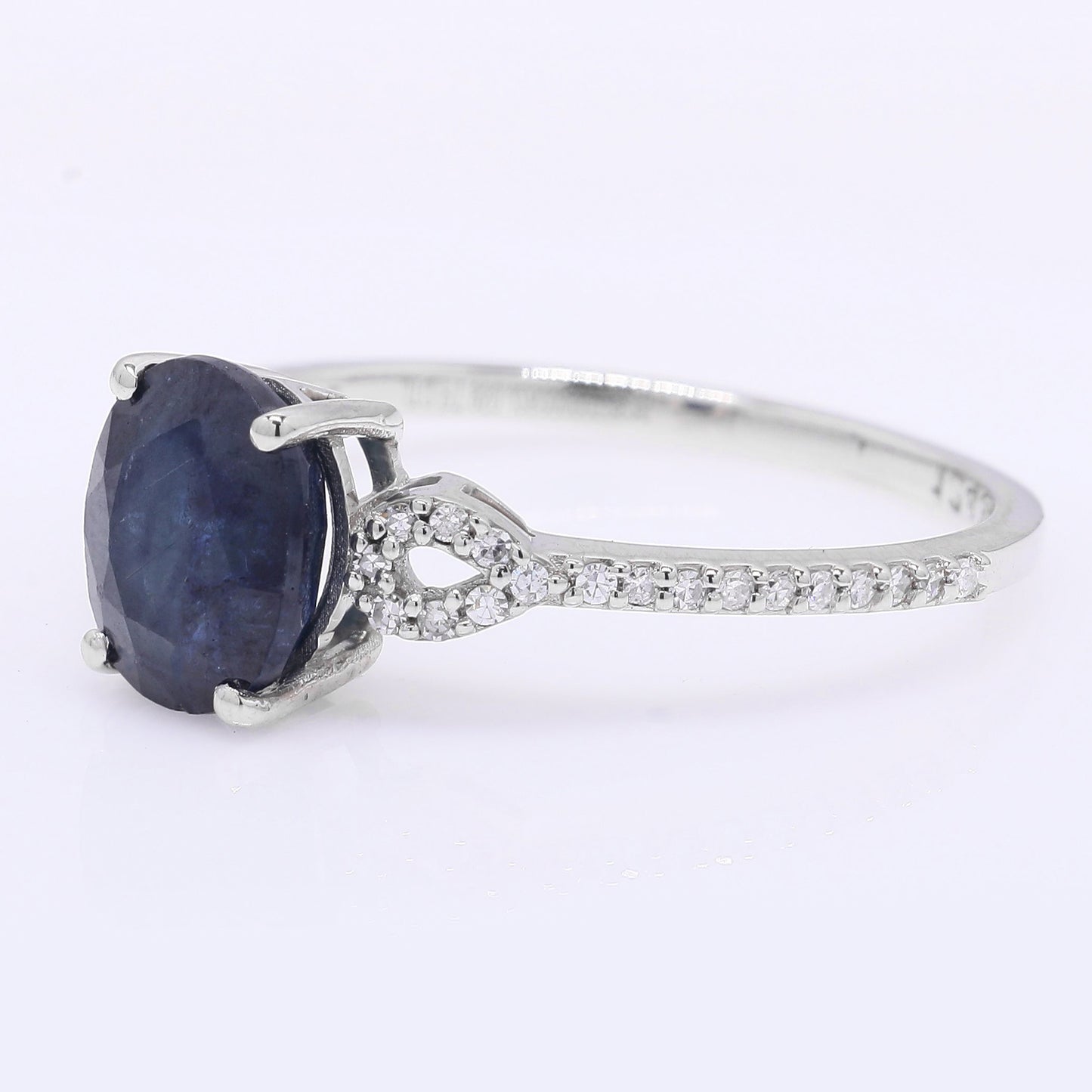 2.13 Ct Oval Cabochon Cut Natural Sapphire 950 Platinum Ring