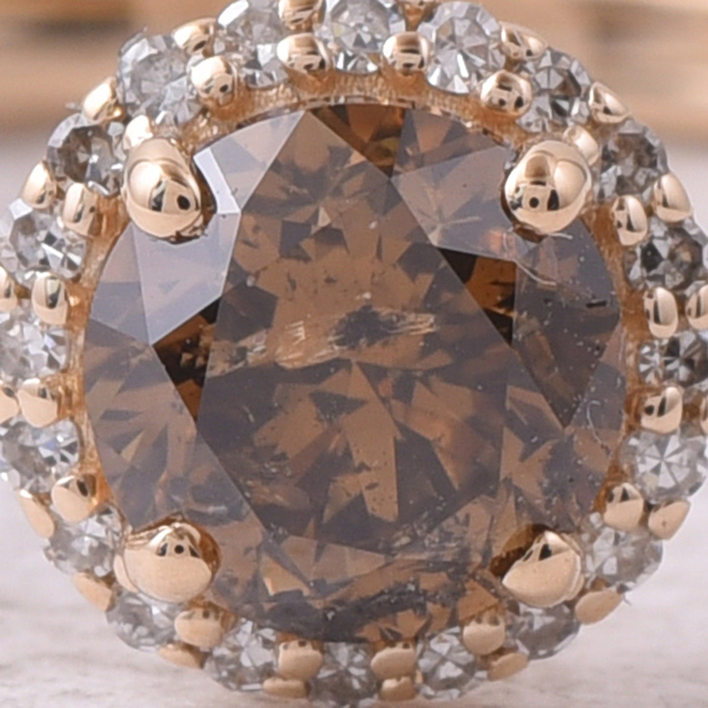 0.75 Ct Round Dark Brown Diamond 14K Gold Ring