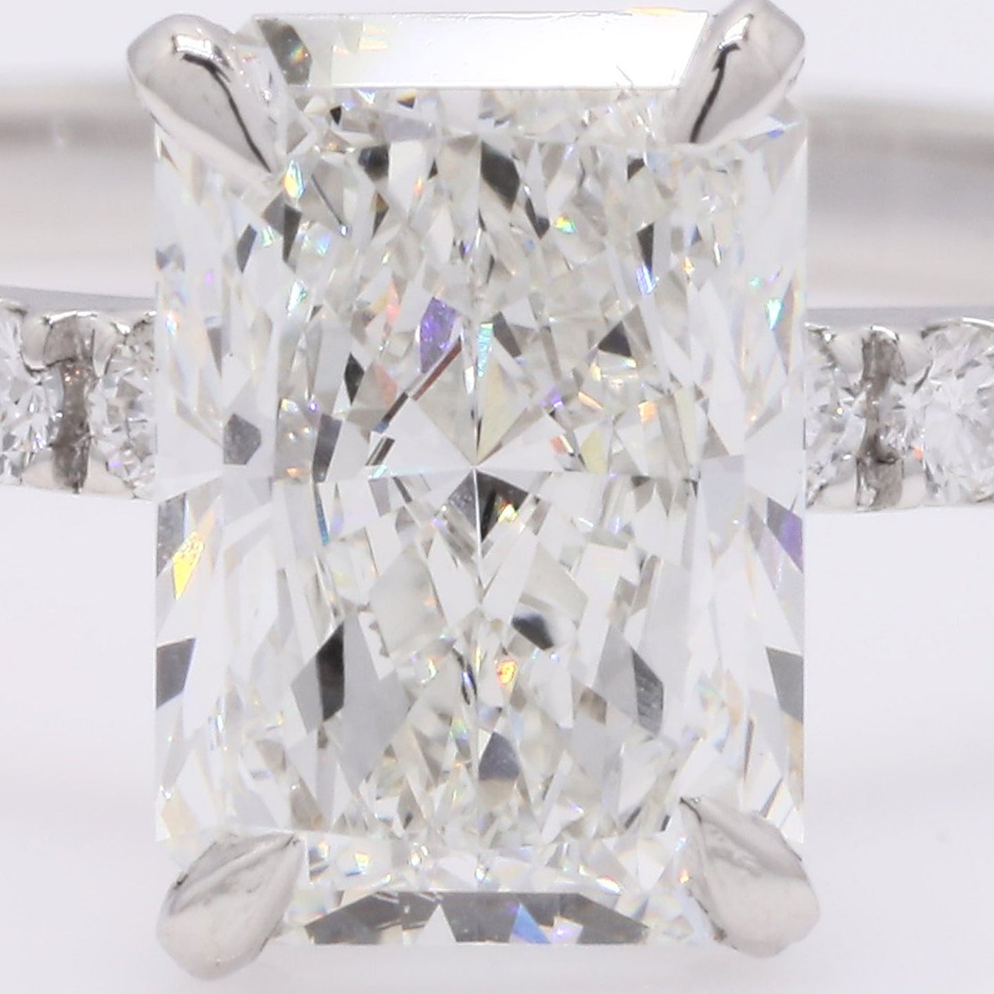 2.11 Ct Cut Cornere Rectangular Modifie Brilliant Lab Grown Diamond 950 Platinum Ring