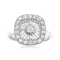 0.70 ct. Moissanite Round Sterling Silver Women Ring Size 8