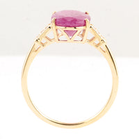 3.90 Ct Oval Ruby 14K Gold Ring