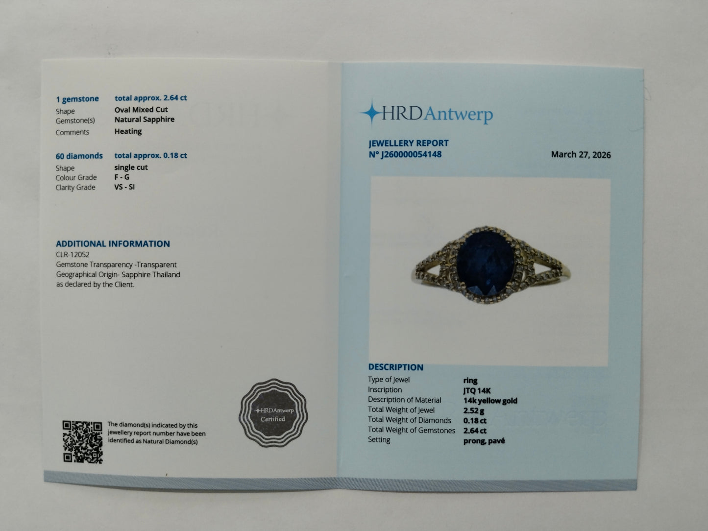 2.82 Ct Oval Mixed Cut Natural Sapphire 14K Gold Ring
