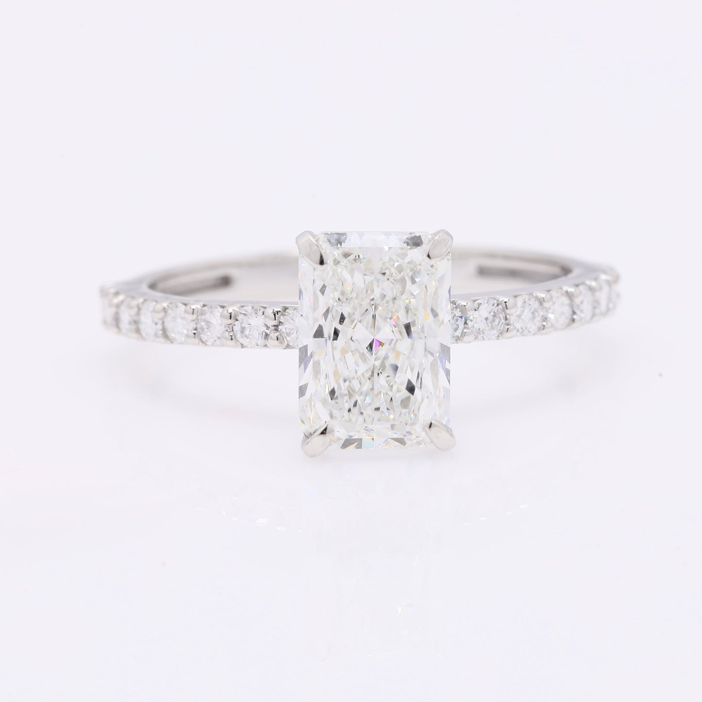 2.06 Ct Cut Cornere Rectangular Modifie Brilliant Lab Grown Diamond 950 Platinum Ring