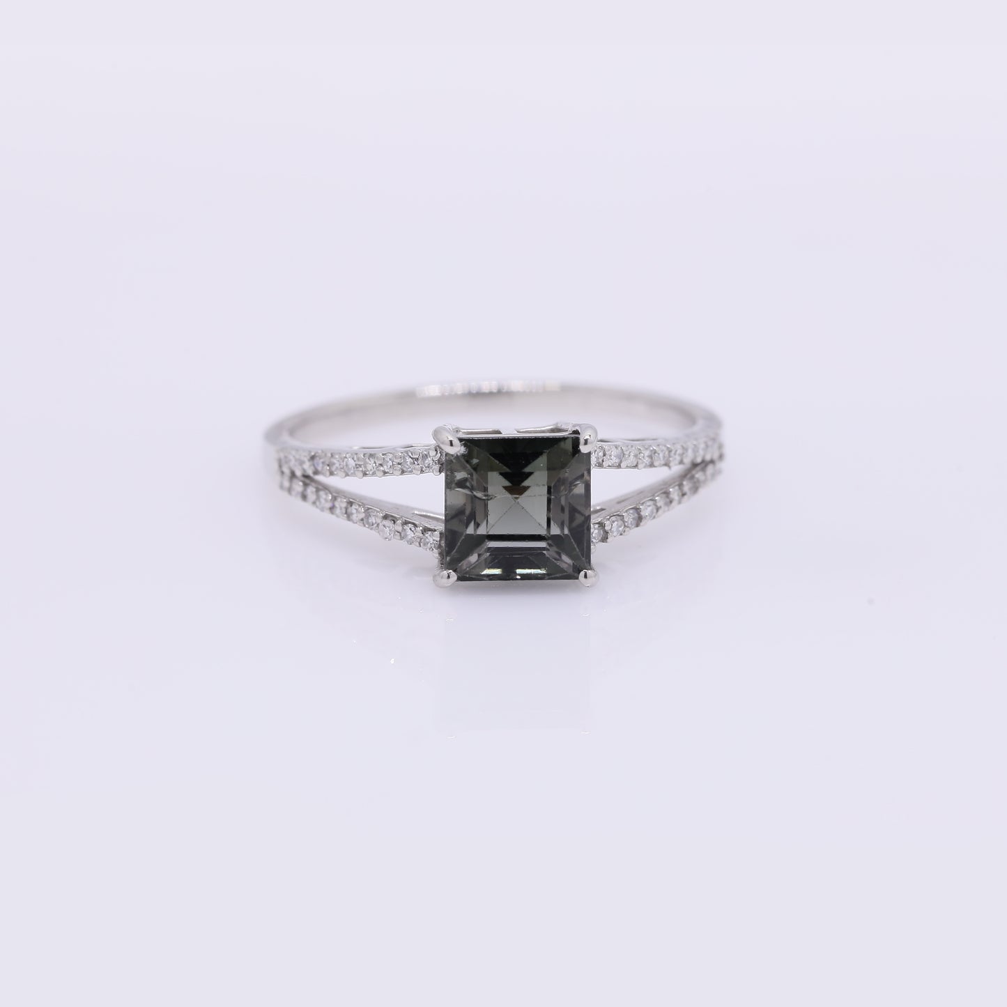 1.70 Ct Square Step Cut Natural Tourmaline 950 Platinum Ring