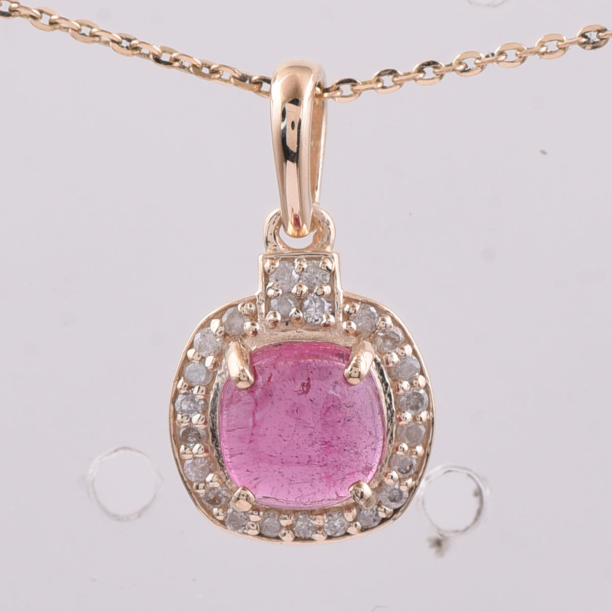 1.09 Ct Cushion Tourmaline 9K Gold Pendant